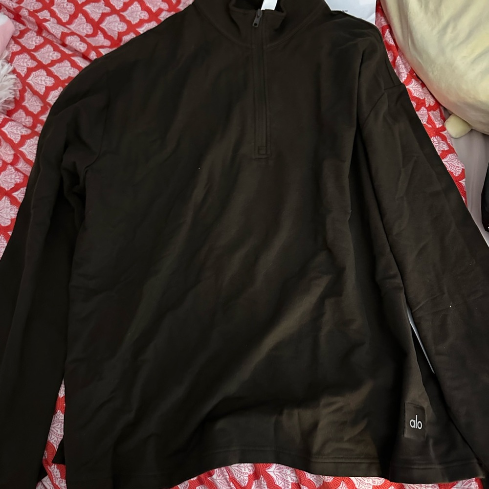 ALO Yoga Dark Brown Quarter-Zip Pullover